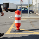 Dark Gray Premium Twist-Lock Cylinder Delineator Post for Traffic Management