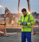 Dim Gray Premium Hi-Vis Long Sleeve Jerkin - Bright Saturn Yellow for Safety
