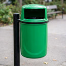 Post-Mountable Litter Bin 40 Litre with Lockable Hooded Lid