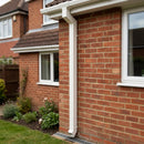 Flush Joint Aluminium Downpipe 72×72mm × 3m — RAL 9010 (in use)