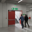 Dim Gray Premium Fire Safety Signs - Fire Exit Left Arrow for Emergency Routes