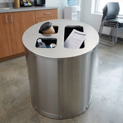 Three-Compartment Waste Separation Bin, 40 Litre Capacity