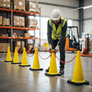 Rosy Brown Premium Traffic Cone Chain Barrier Kit - 5 x 500mm Cones, 5 Chain Holders, 5 Chains