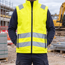 Hi-Vis Safety Vest with Zipped Pockets - EN ISO 20471 - Yellow/Navy
