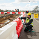 Light Gray Heavy Duty 2m Water-Filled Barrier for Safety and Security