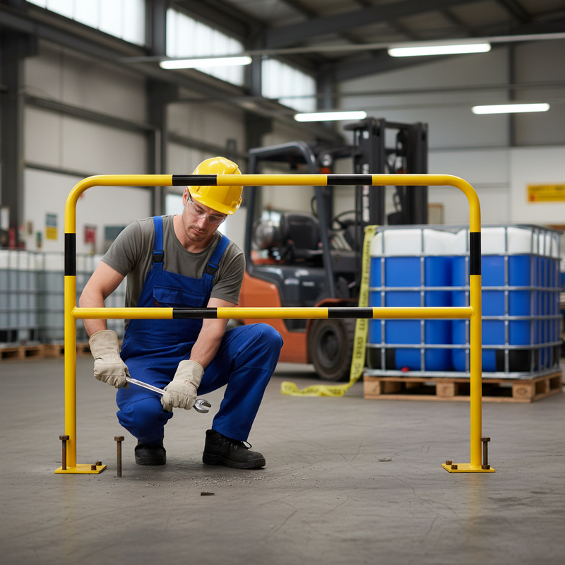 Dim Gray Premium Light-Duty Steel Hoop Guards for Warehouse Safety