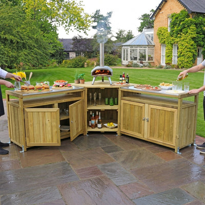 Outdoor Kitchen Range Set with Integrated Storage