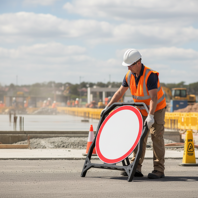 Gray Premium Red/White 750mm Circular Road Sign for Excellent Visibility