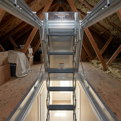 Fire Resistant Metal Loft Ladder with Insulated Hatch 270-300 cm