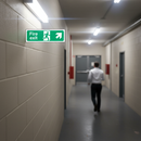 Dim Gray Premium Fire Safety Exit Sign - Up Right Arrow Directional Indicator