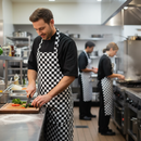 Dark Gray Professional Bib Apron 28" x 40" - Black & White for Chefs