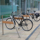 800–1365mm Cycle Rack Iroko Hardwood & Galvanised Steel
