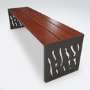 450mm x 450mm Wood and Steel Bench, Hardwood Seat (view 2)