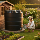 Dark Olive Green Large 13,000 Litre Non-Potable Cylindrical Above Ground Storage Water Tank