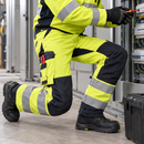 Hi-Vis Class 2 Work Trousers Equal Leg Pockets Yellow/Navy