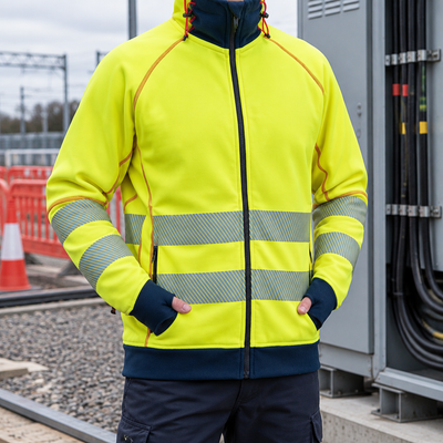 Fire Retardant Arc Zip Sweater Hi-Vis Class 3/2 Hi-Vis Yellow/Navy