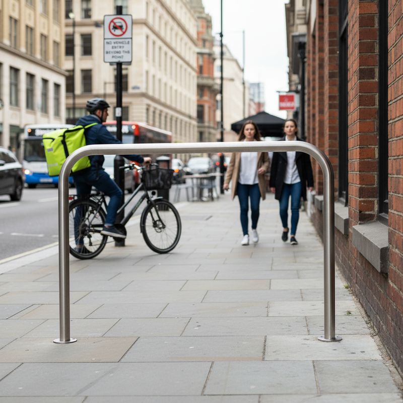 Gray Heavy Duty Galvanised Steel Hoop Perimeter Barrier - 60mm Diameter