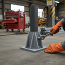 Dim Gray Premium GRP Handrail Base Plate for Secure Square Tube Installation with Fixing Bolts