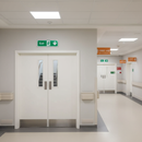 Dark Gray Premium Fire Exit Downwards Arrow Sign - Compliant Safety Signage