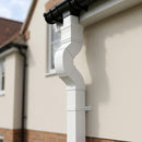 72x72mm Aluminium Adjustable Swanneck Offset — RAL 9016 (in use)
