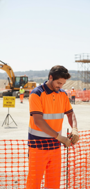 Chocolate Premium Short Sleeved Two Tone Hi Vis Polo Shirt - Orange & Navy