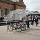 Dark Gray Premium Open Sided Cycle Shelter with Clear PETG Roof 1m - 5m
