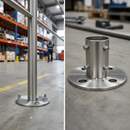 Dark Gray Heavy Duty Satin Finish Base Plate for 42.4mm Diameter Tube - Weld-On and Side Mounted Support Bracket