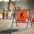 Rosy Brown Premium Temporary Metal Road Sign Frame - 1050 x 450mm