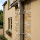 Traditional Aluminium Downpipe Sample — RAL 7036 / 72x72mm (in use)