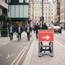 Gray Premium Pedestrians Arrow Right Quick-Fit Sign Face Diagram 7018