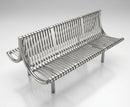 1820 x 870mm stainless steel public seating bench (view 2)