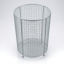 Circular wire basket litter bin with ground fixing legs (view 2)