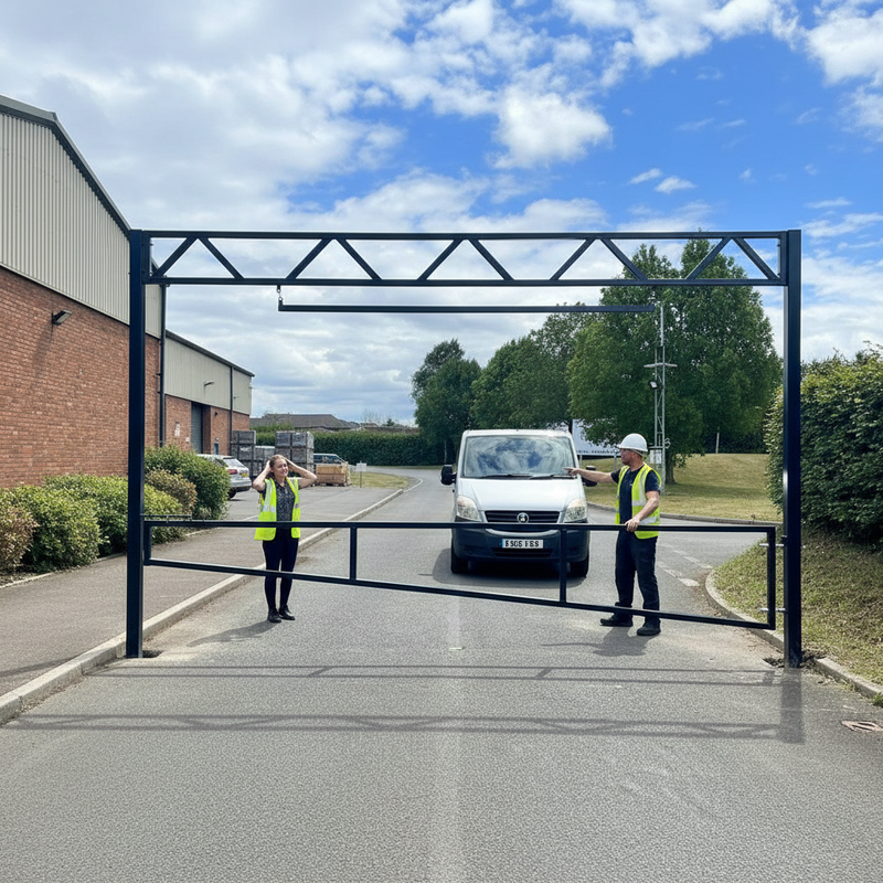 Gray Ladder Style Single Leaf Opening Height Barrier with Lower Gate