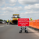 Gray Temporary Obstruction 15 Minute Delay Quick-Fit Sign Face for Traffic Safety