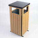 Square Wood Effect Waste Bin – 36 Litre Steel Frame (view 2)