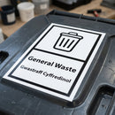 A4 bilingual Welsh and English bin sign with self-adhesive backing