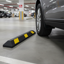 Light Slate Gray Heavy Duty Rubber Parking Stop with Reflective Markings - 550mm, 900mm, 1800mm