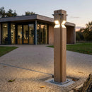 Single LED lighting oak bollard for pathways and public spaces