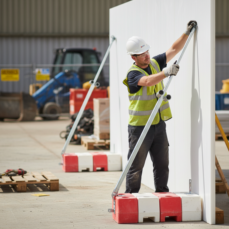 Light Gray Heavy Duty Hoarding Panel Brace Arm for Temporary Fencing Systems