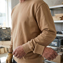 Cotton Crew Neck Work Sweatshirt - Light Nougat