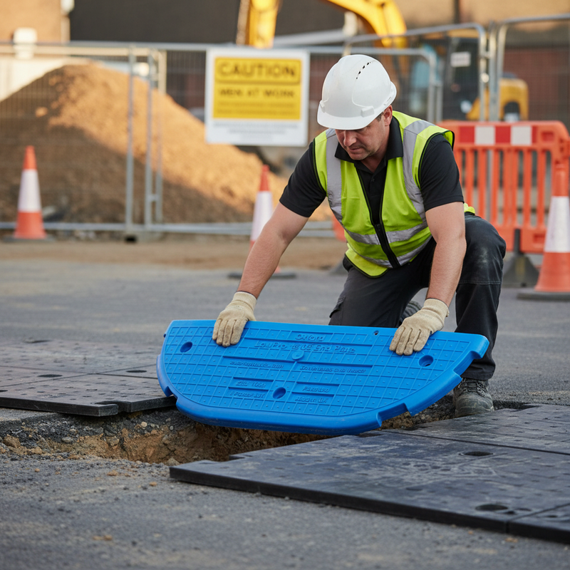 Dim Gray Premium Modular Road Plate End Section for Heavy Duty Use