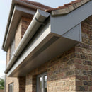 Aluminium Soffit Boards – Plain or Vented with Exterior Coating — RAL 7036 / 180mm Wide | Vented (in use)