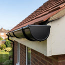 Half Round Aluminium Gutter Stop End - 125mm — RAL 9005 (in use)