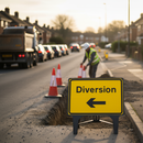 Dim Gray Premium Diversion Sign 1050x750mm - Durable and Robust Design