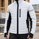 Insulated Work Jacket with Stretch Panels - White/Black