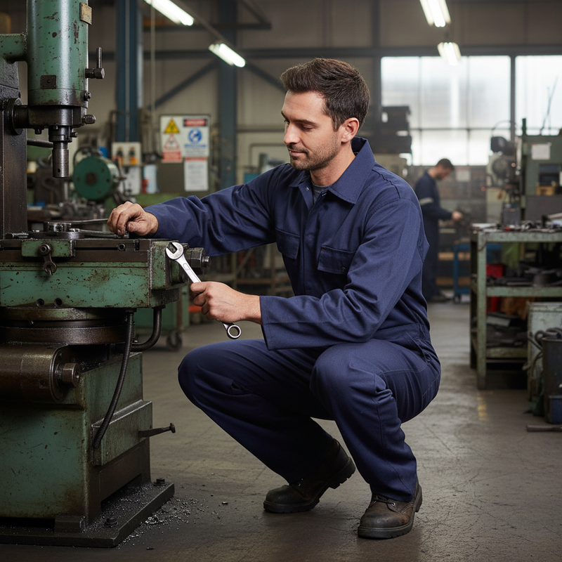 Dark Slate Gray Heavy Duty Cotton Drill Boilersuit with Concealed Stud Front
