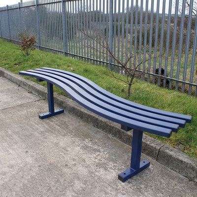 Wave Style Bench Seat – Galvanised Steel