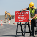 Dark Gray Road Ahead Closed Access Only Quick-Fit Sign Face - Heavy Duty Traffic Safety