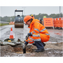 Gray Premium Two-tone Hi-vis Waterproof Trousers - Orange and Navy Blue