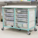 Steel Low Level Double Column Tray Trolley – 757mm, 8 Trays